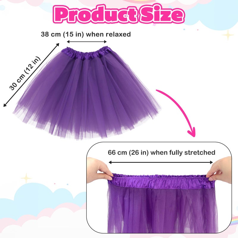 kilofly 6pc Girls Ballet Tutu Kids Birthday Princess Party Favor Dress Skirt Set Multicolored - Image 2